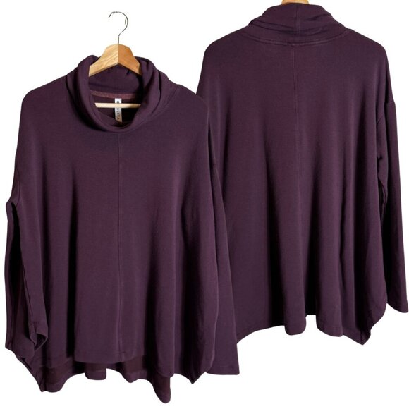 Athleta Ethereal Brushed Funnel Neck Pullover Sweatshirt Women's Small Purple - Picture 3 of 15